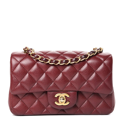 Chanel Caviar Quilted Mini Rectangular Flap Burgundy 1 of 11