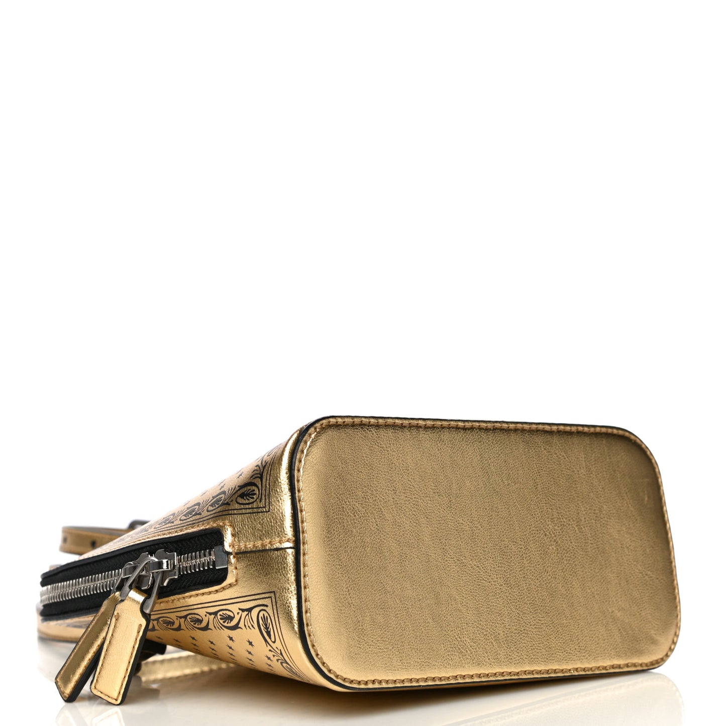 X SEGA Calfskin GUCCY Stars Mini Dome Shoulder Bag Gold