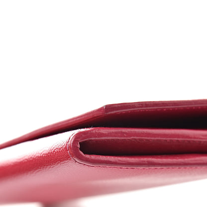 Saint Laurent Patent Grain de Poudre Classic Large Letters Flap Wallet Bubblegum 13 of 15