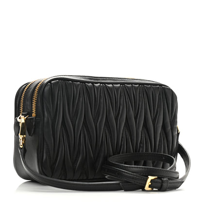 Miu Miu Nappa Matelasse Double Zip Pochette Clutch Black 3 of 10