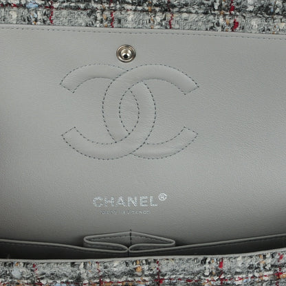 Chanel Tweed Quilted Medium Double Flap Grey 7 of 8
