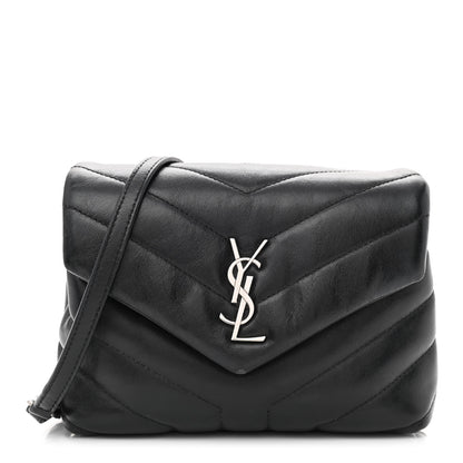 Saint Laurent Calfskin Y Quilted Monogram Toy Loulou Crossbody Bag Black 1 of 11