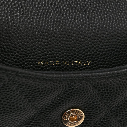 Chanel Caviar Quilted Mini Pearl On Top Coin Purse With Chain Black 7 of 11