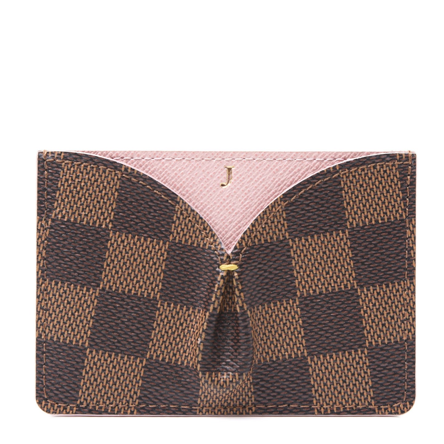 Damier Ebene Caissa Card Holder Rose Ballerine