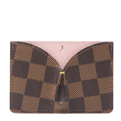Louis Vuitton Damier Ebene Caissa Card Holder Rose Ballerine 1 of 8