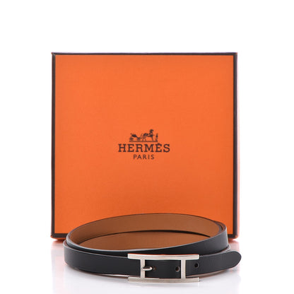 Hermes Chamonix Hapi 3MM Triple Tour Wrap Bracelet S Black 5 of 5