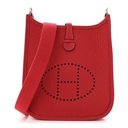 Hermes Taurillon Clemence Evelyne TPM Rouge Casaque 1 of 11