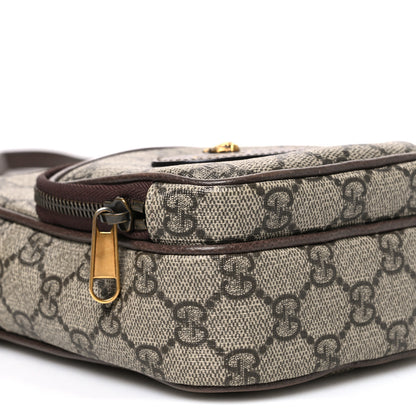 Gucci GG Supreme Monogram Mini Neo Vintage Double Zip Messenger Bag Beige New Acero Crop 9 of 10