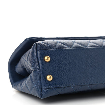 Chanel Caviar Quilted Mini Coco Handle Flap Navy Blue 8 of 9