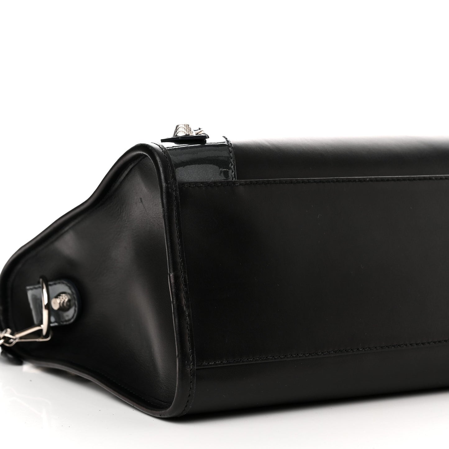 Smooth Calfskin Metallic Patent Giant 12 Silver Hardware City Black Gris