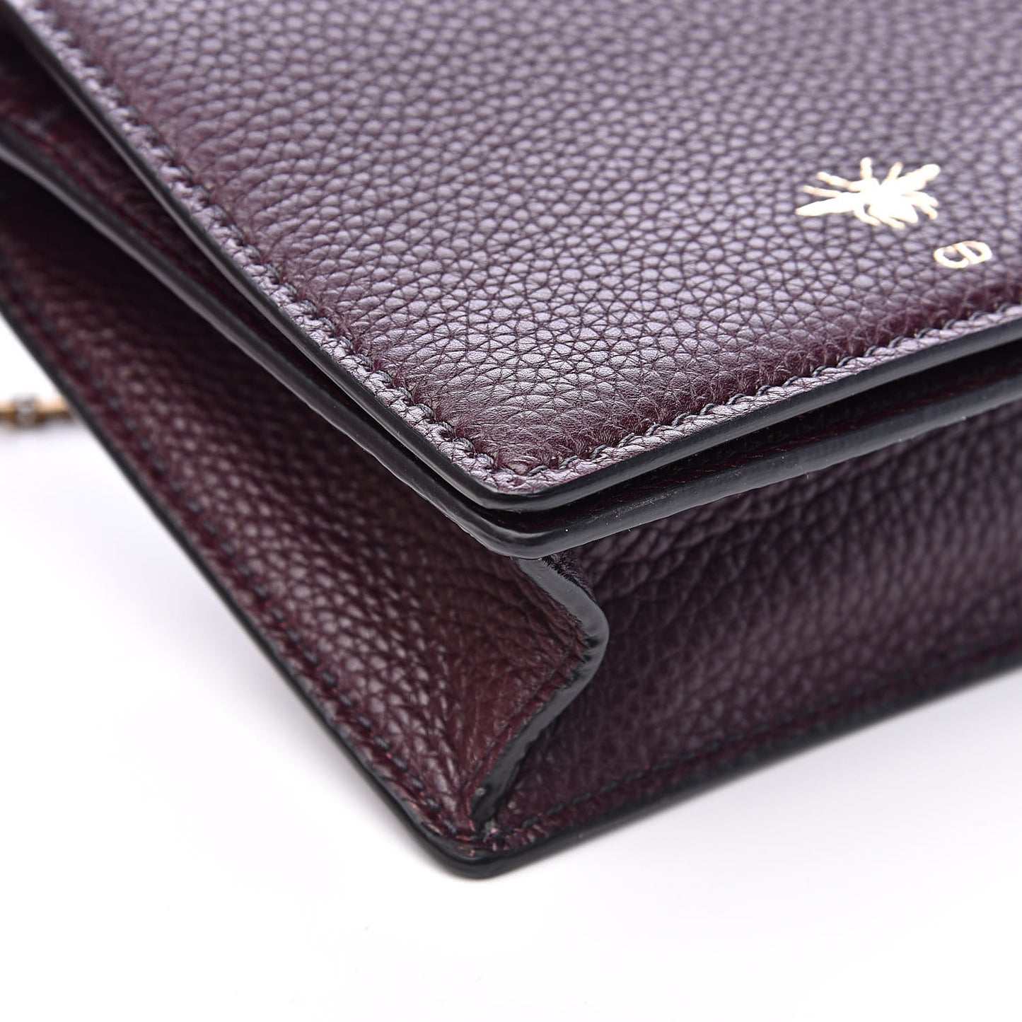Grained Calfskin D-Bee Crossbody Burgundy