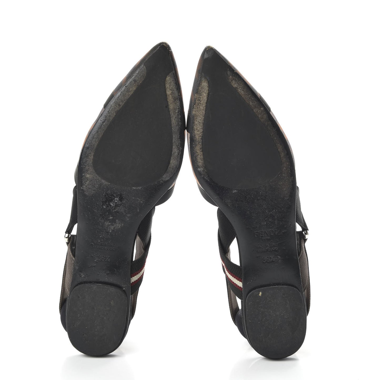 Technical Mesh FF Colibri Slingback Ballerina Flats 36.5 Tobacco Moro Black Militare
