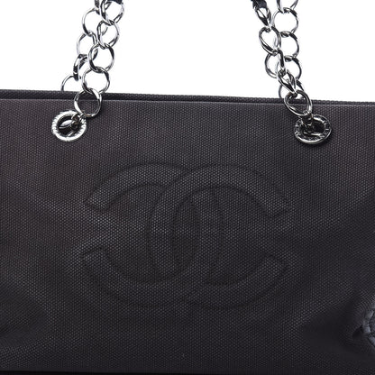 Chanel Lambskin Canvas Chocolate Bar CC Shopping Tote Black 13 of 14