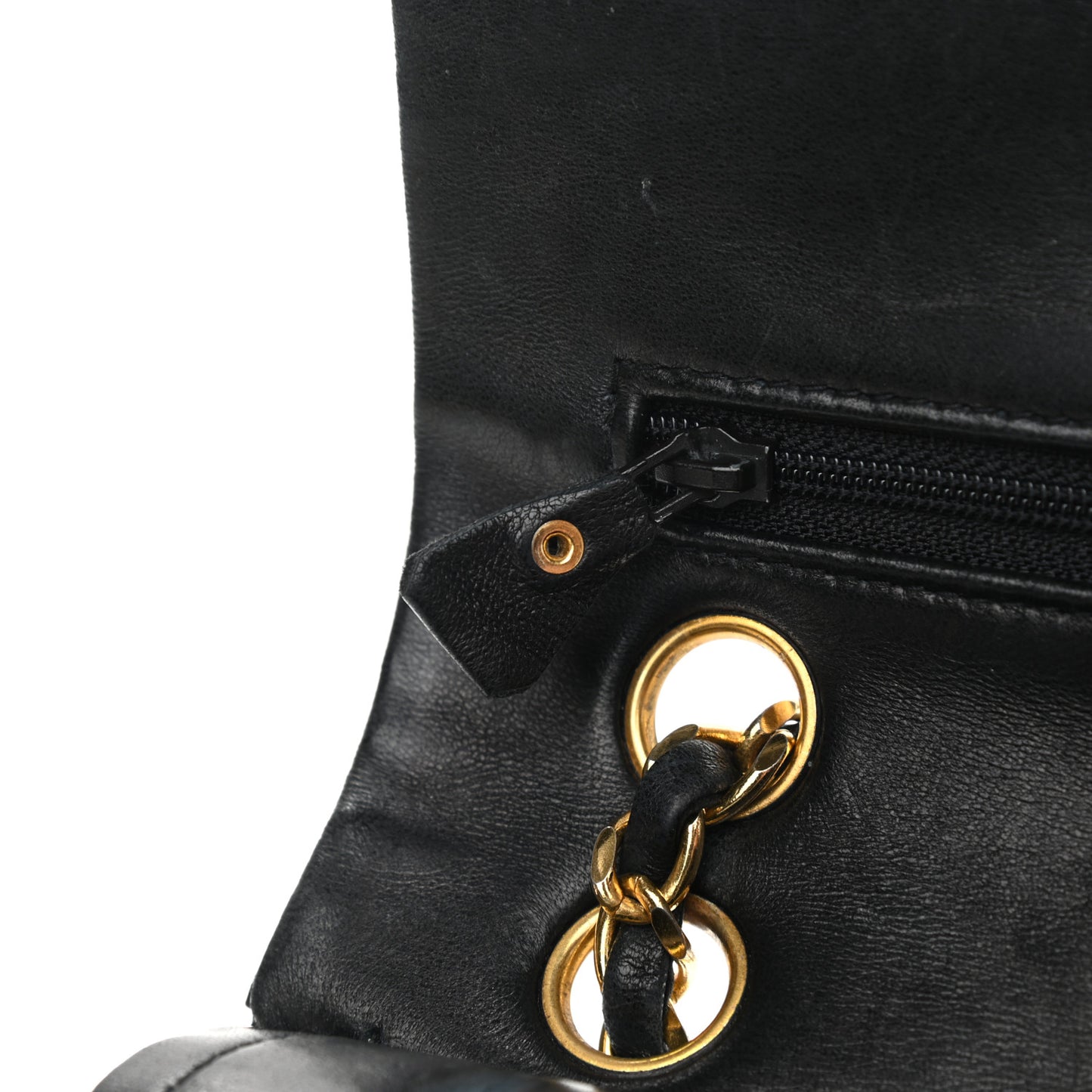 Lambskin Quilted Small Double Flap Black
