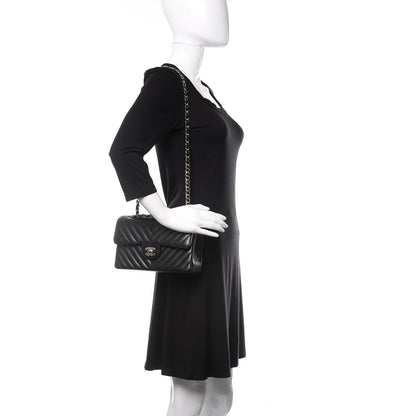 Chanel Caviar Chevron Quilted Small Double Flap Black 2 of 11