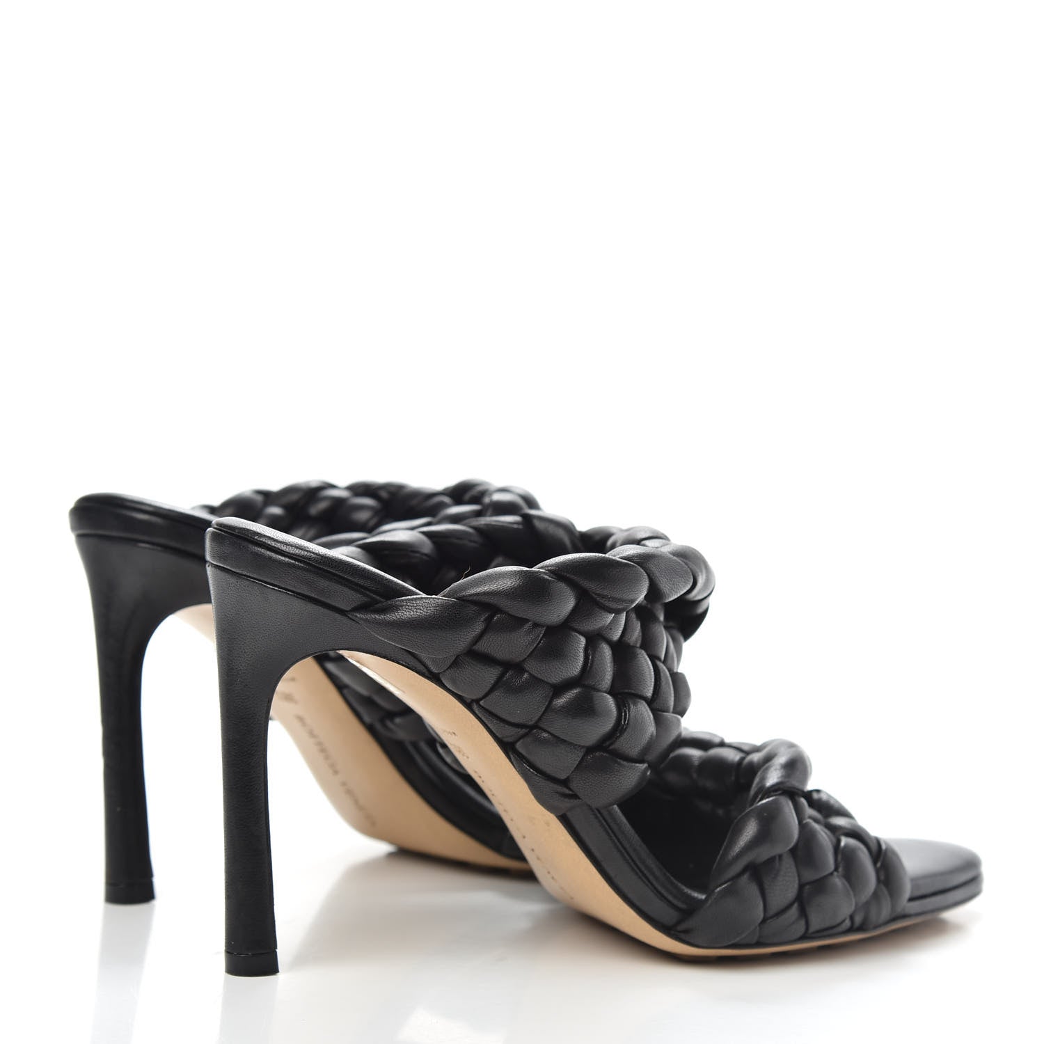 Bottega Veneta Nappa Twisted Padded Intrecciato Curve Slide Sandals 38.5 Black 4 of 8