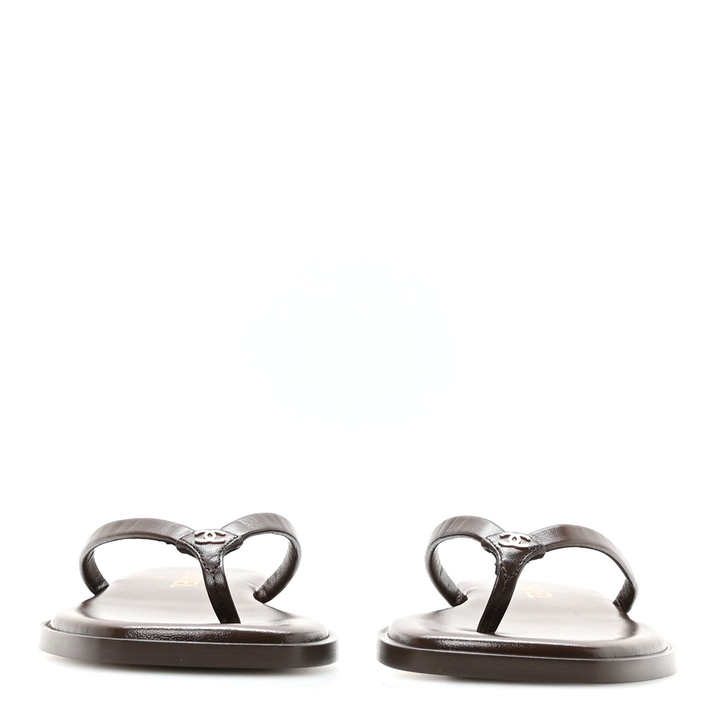 Goatskin CC Times Square Thong Sandals 37.5 Brown