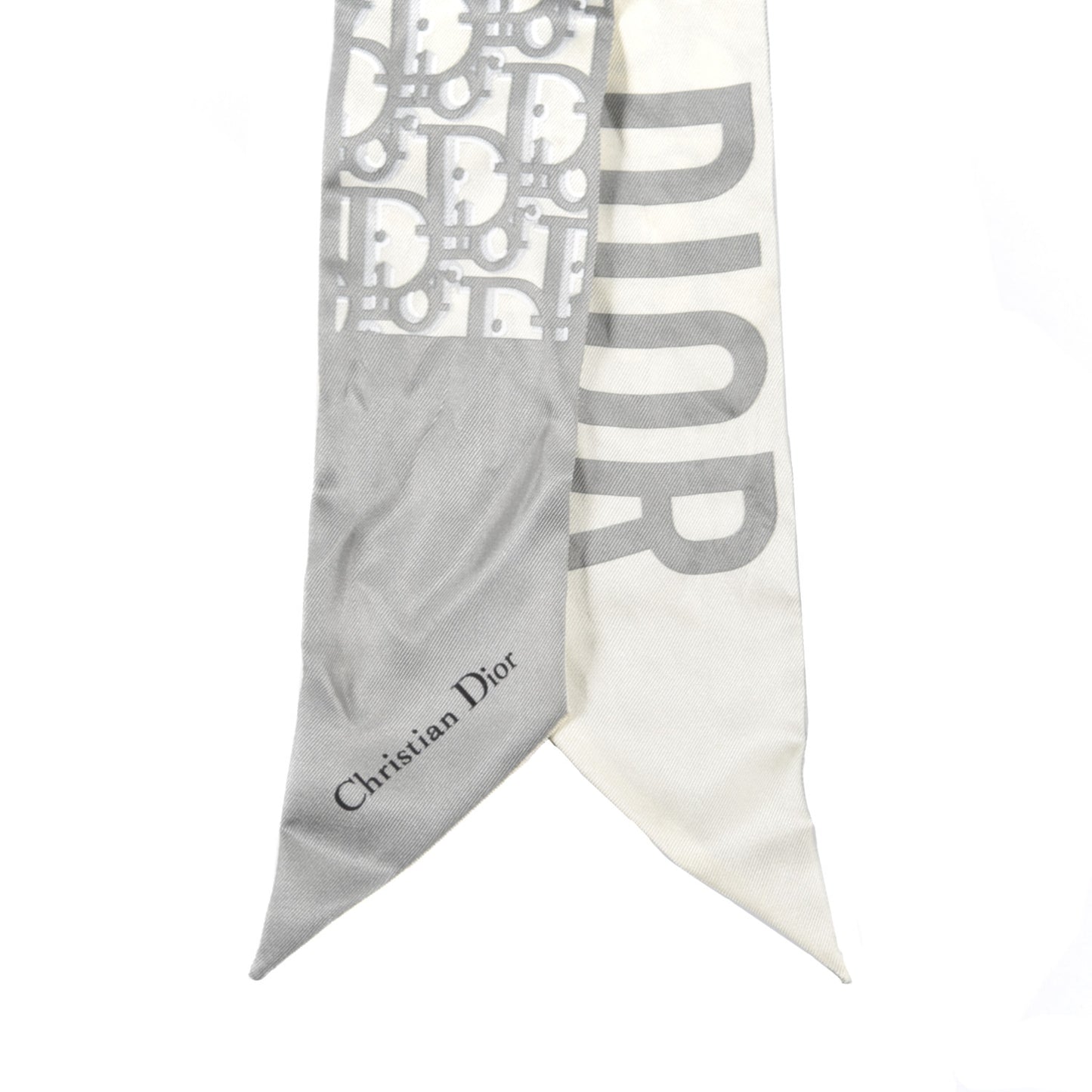Silk Oblique Mitzah Scarf Grey