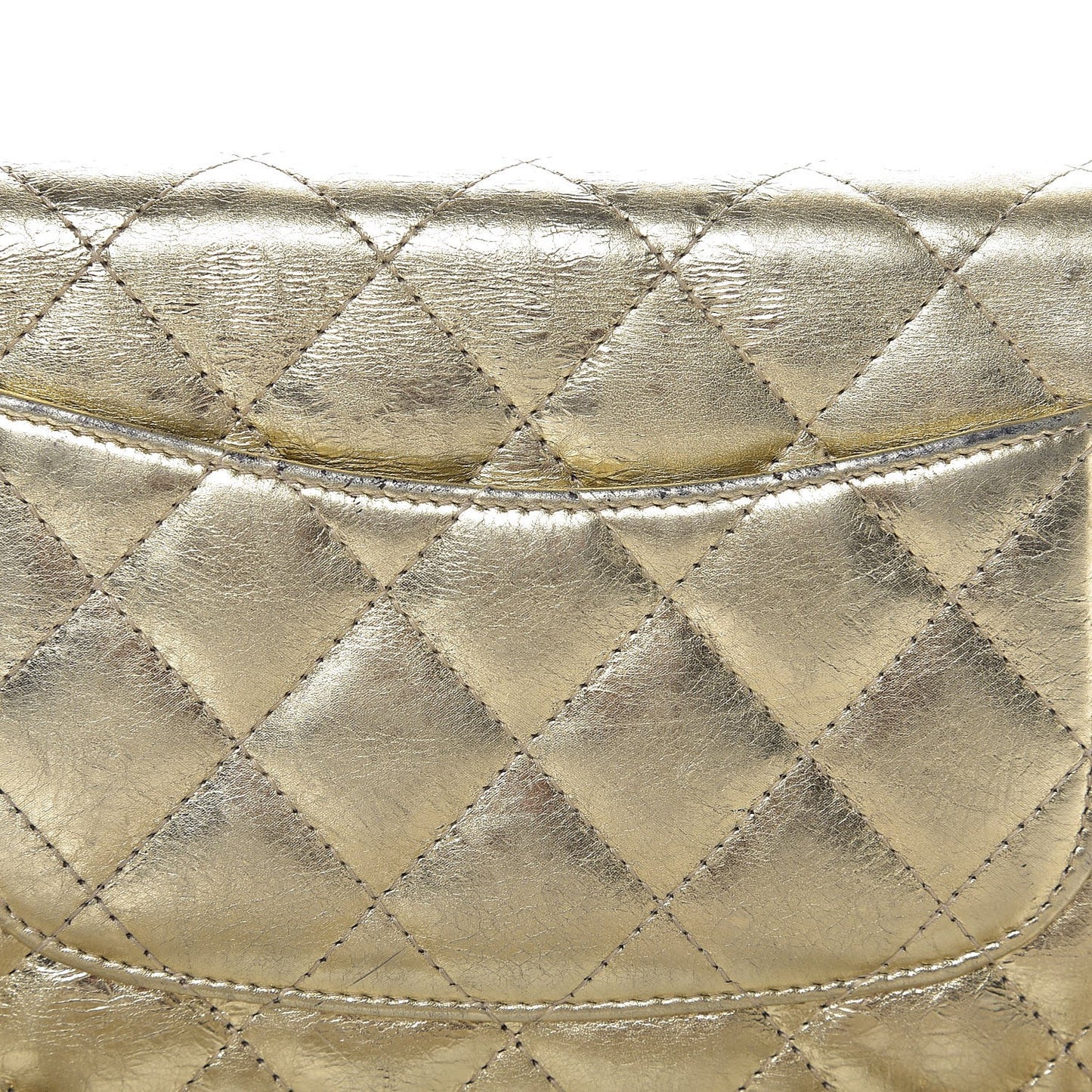 Metallic Aged Calfskin Reissue Wallet On Chain WOC Gold