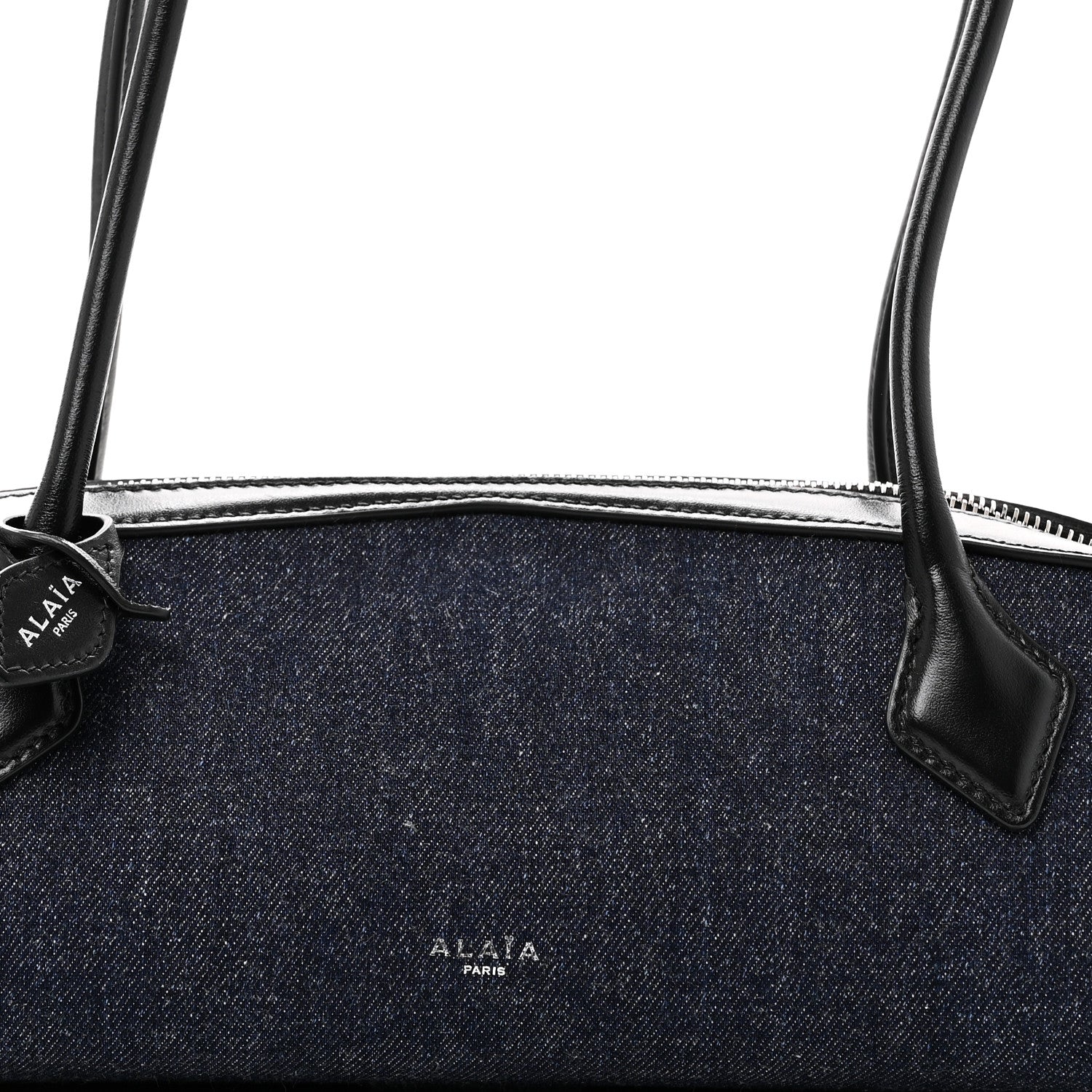 Alaia Denim Calfskin Medium Le Teckel Bag Bleu Denim 8 of 10