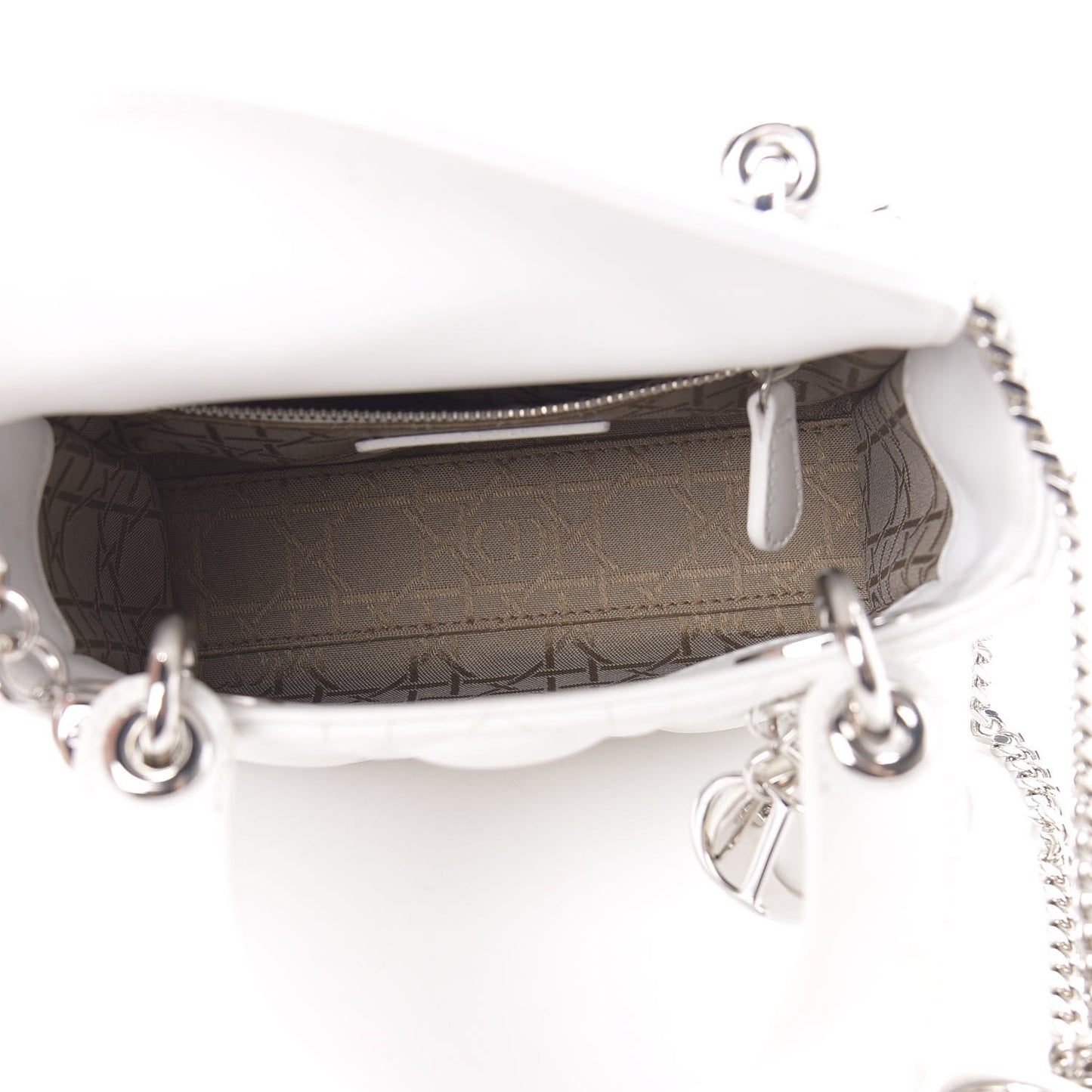 Lambskin Cannage Mini Lady Dior White