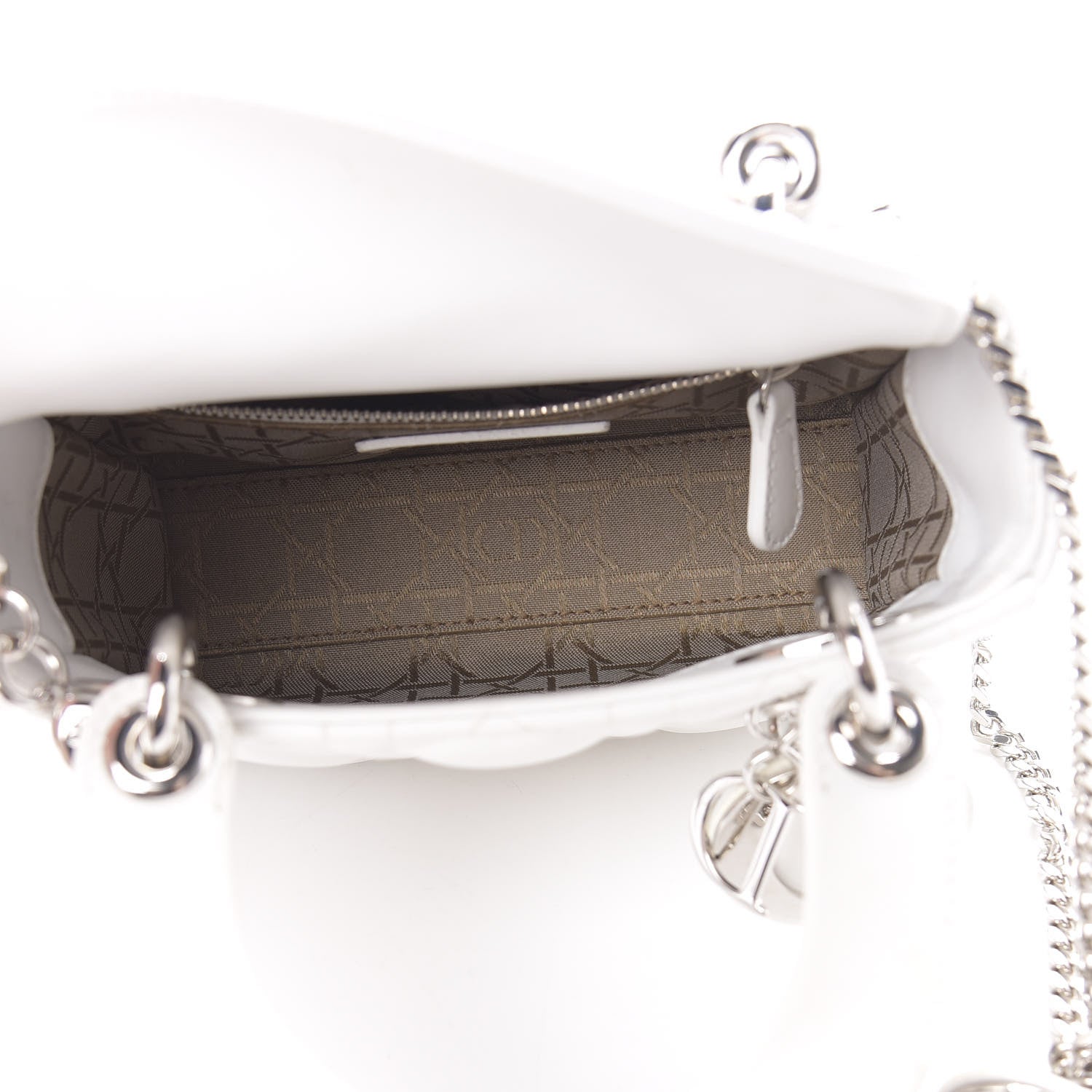 Christian Dior Lambskin Cannage Mini Lady Dior White 5 of 13