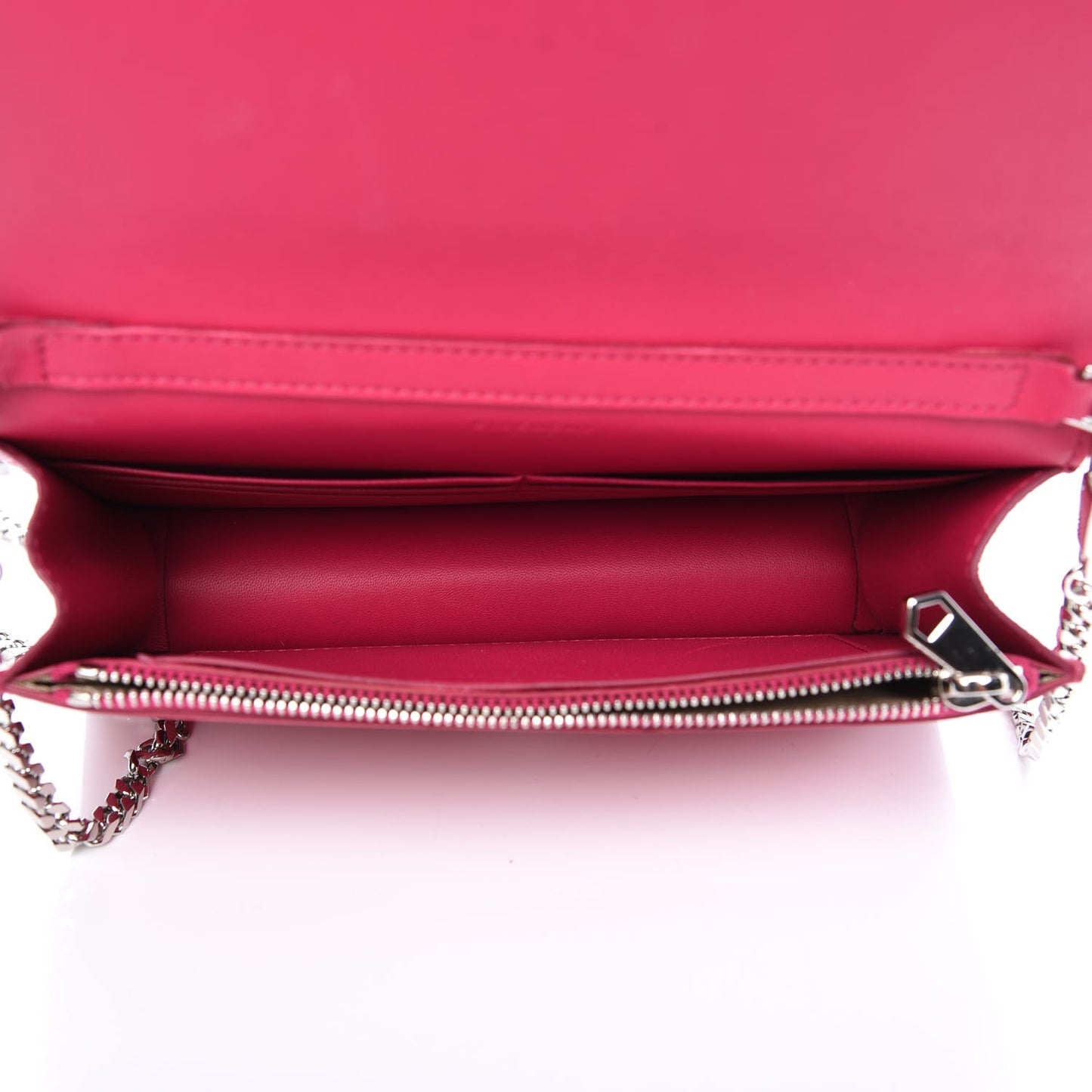 Sugar Goatskin Pandora Chain Wallet Fuchsia