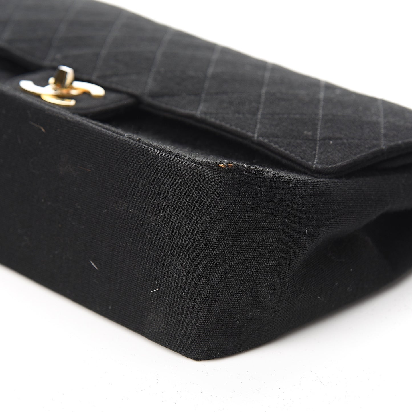 Jersey Quilted Medium Double Flap Black