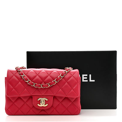 Chanel Lambskin Quilted Mini Rectangular Flap Red 11 of 11