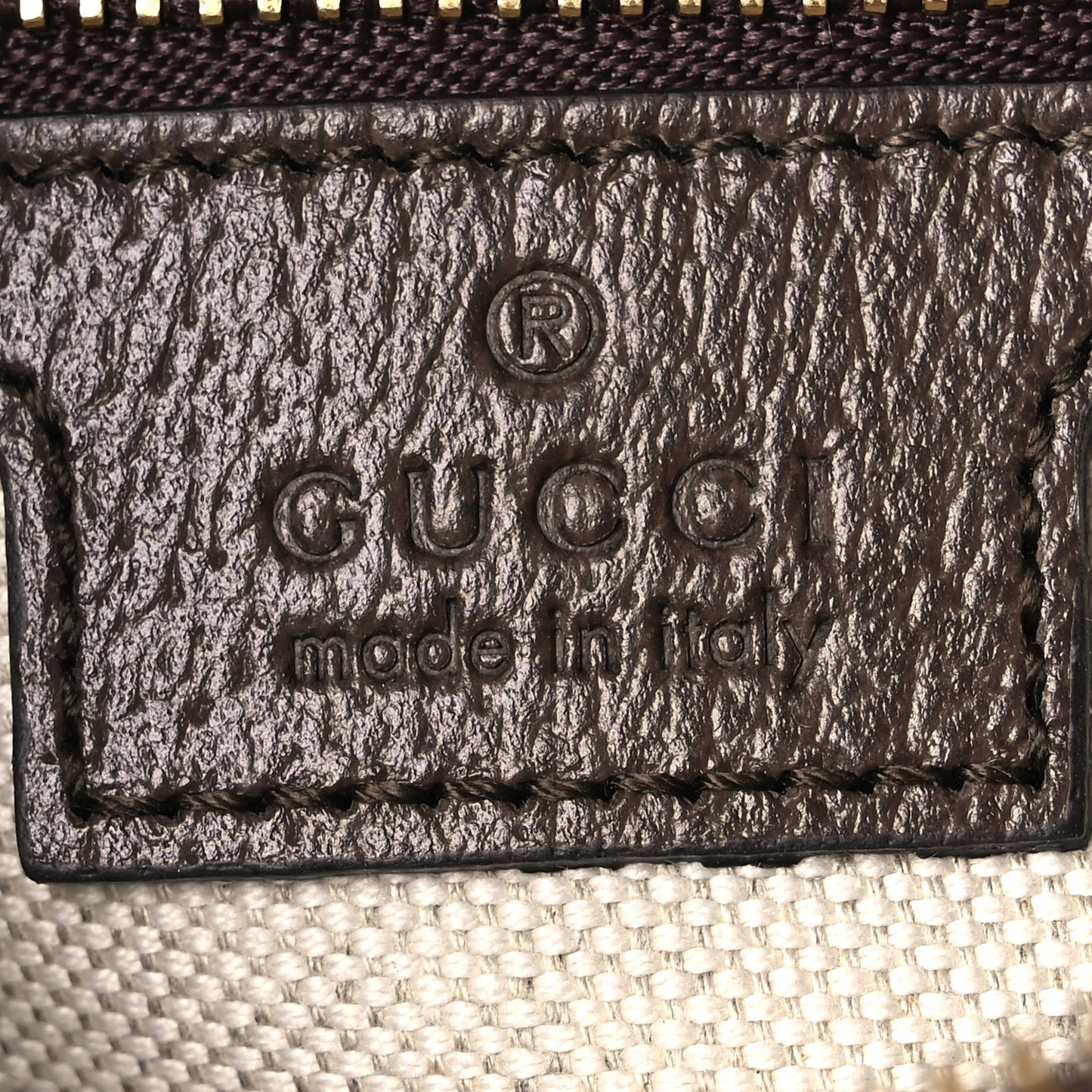 GG Supreme Monogram Textured Calfskin Web Super Mini Ophidia Shoulder Bag Beige Ebony New Acero