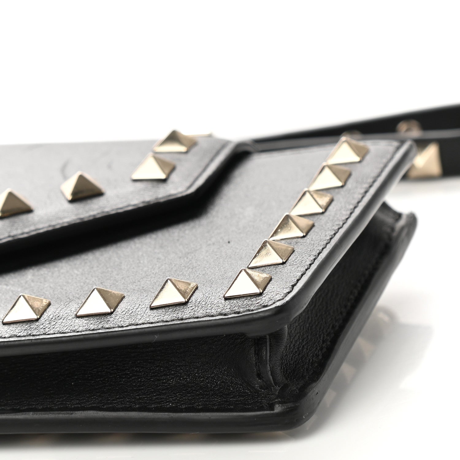 Valentino Garavani Calfskin Rockstud Phone Case With Chain Black 9 of 12