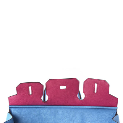 Hermes Chevre Mysore Horseshoe Birkin 30 Rose Shocking Celeste 29 of 34