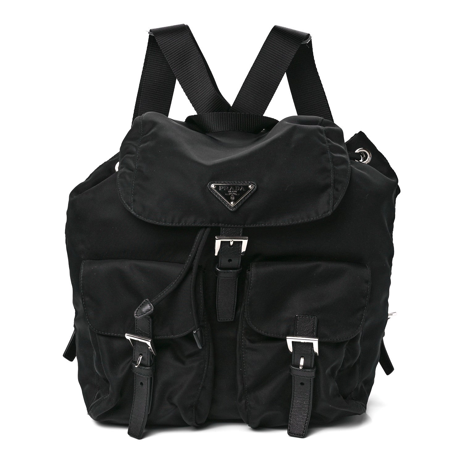 Prada Tessuto Nylon Saffiano Medium Backpack Black 1 of 11