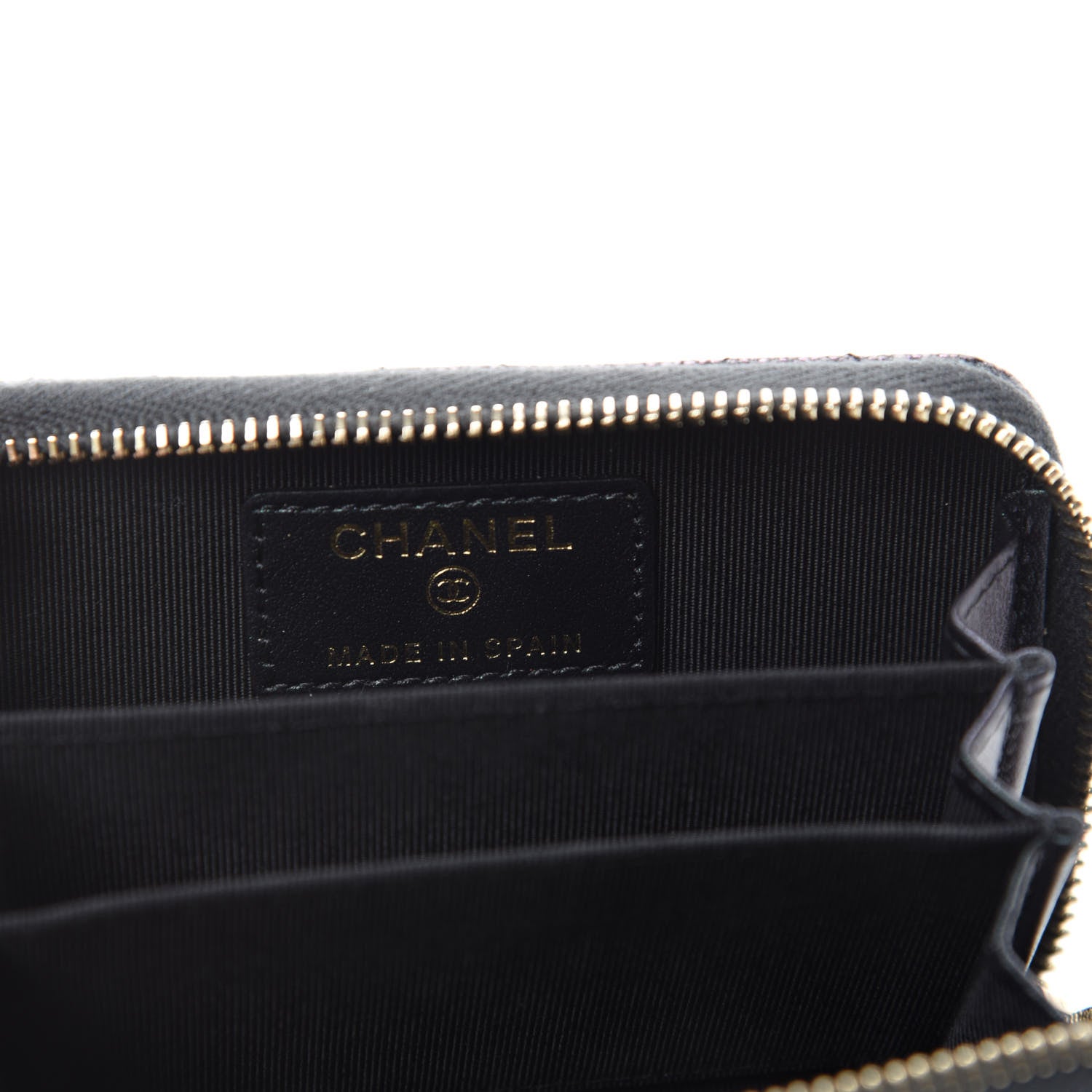 Chanel Iridescent Caviar Quilted Zip Coin Purse Black 6 of 8