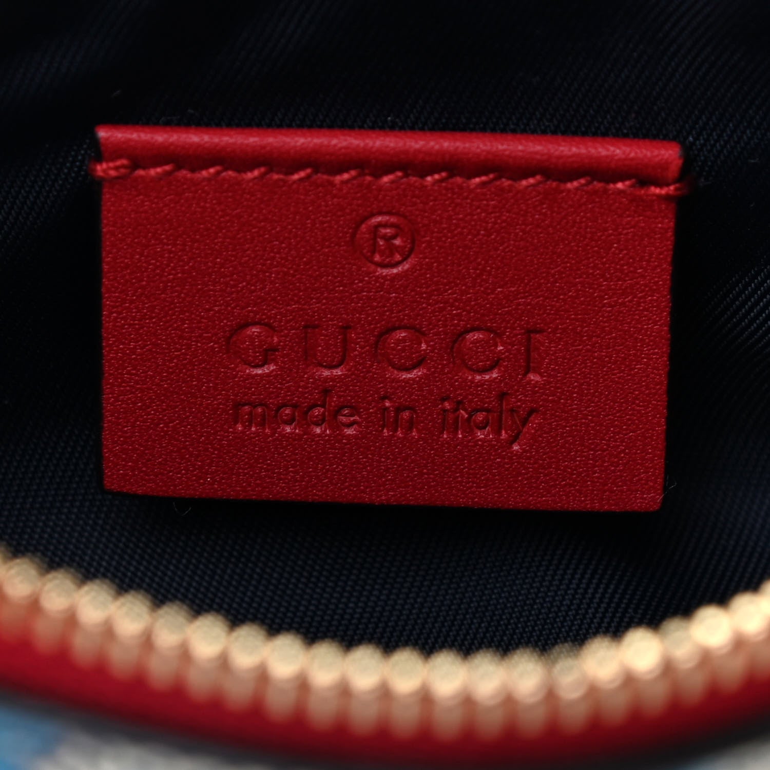 Gucci GG Supreme Monogram Blooms Mini Chain Bag Beige Blue Navy Hibiscus Red 6 of 9