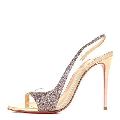 Christian Louboutin Mini Glitter PVC Specchio Optisling 100 Sandals 38 Multicolor Plantine 1 of 12