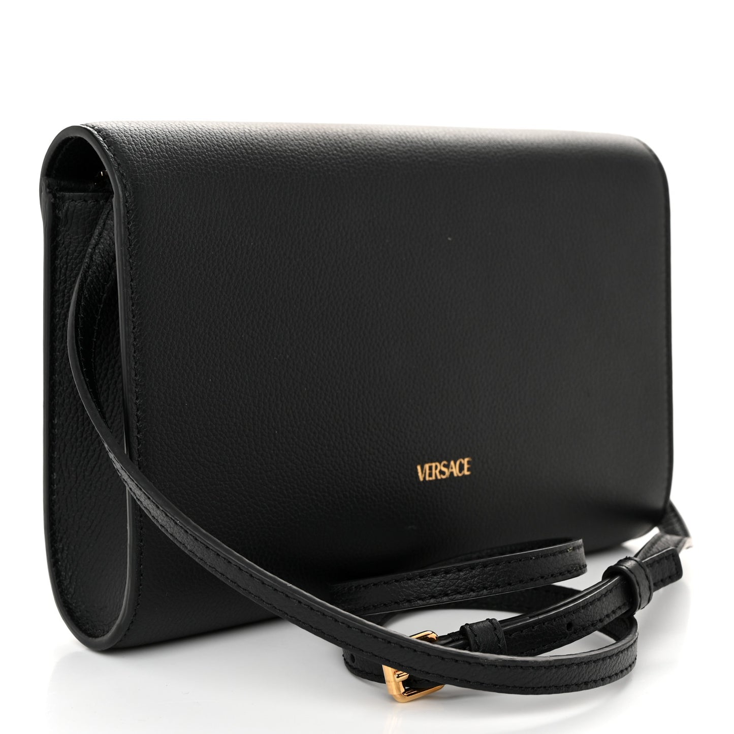 Grained Calfskin La Medusa Crossbody Bag Black