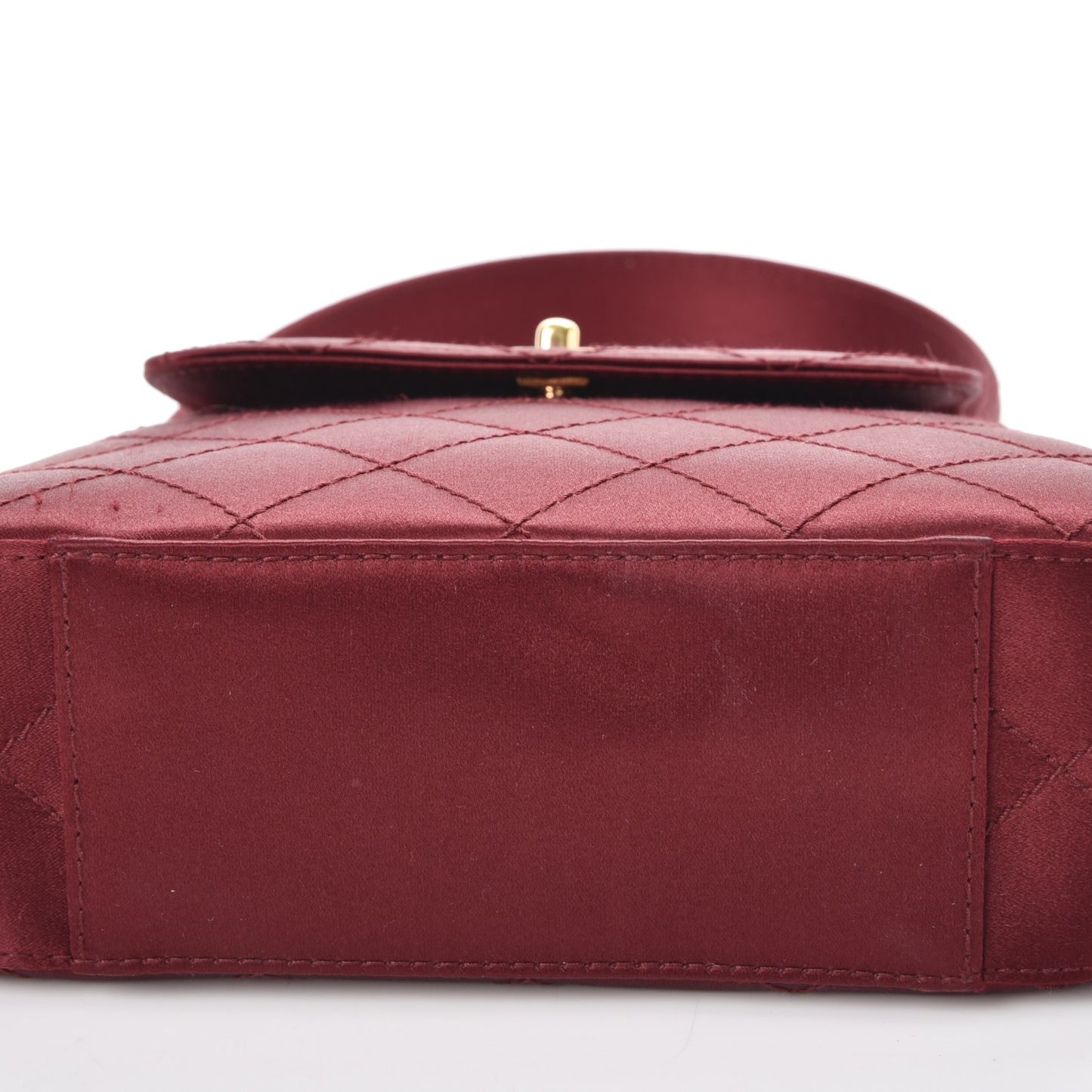 Satin Quilted Evening Bag Red