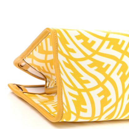 Fendi X SARAH COLEMAN Glazed Canvas Vitello Grace FF Vertigo Mini Peekaboo Defender Cover Mimosa White 9 of 10