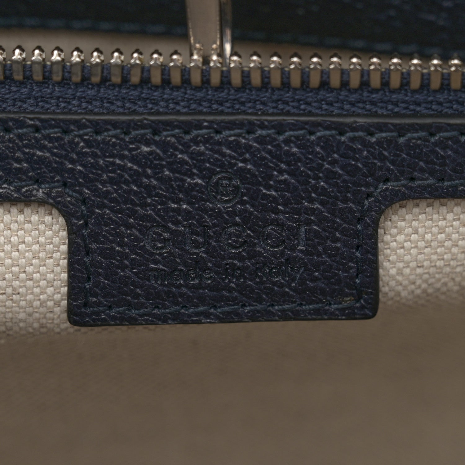 Gucci GG Supreme Monogram Textured Dollar Calfskin Web Medium Retro Interlocking G Tote Bag Beige Blue 6 of 10