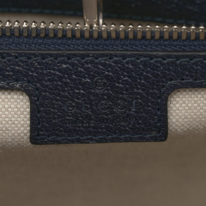 Gucci GG Supreme Monogram Textured Dollar Calfskin Web Medium Retro Interlocking G Tote Bag Beige Blue 6 of 10