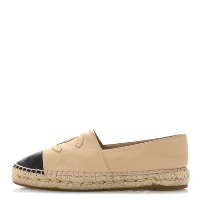 Chanel Lambskin CC Espadrilles 40 Beige Black 1 of 11