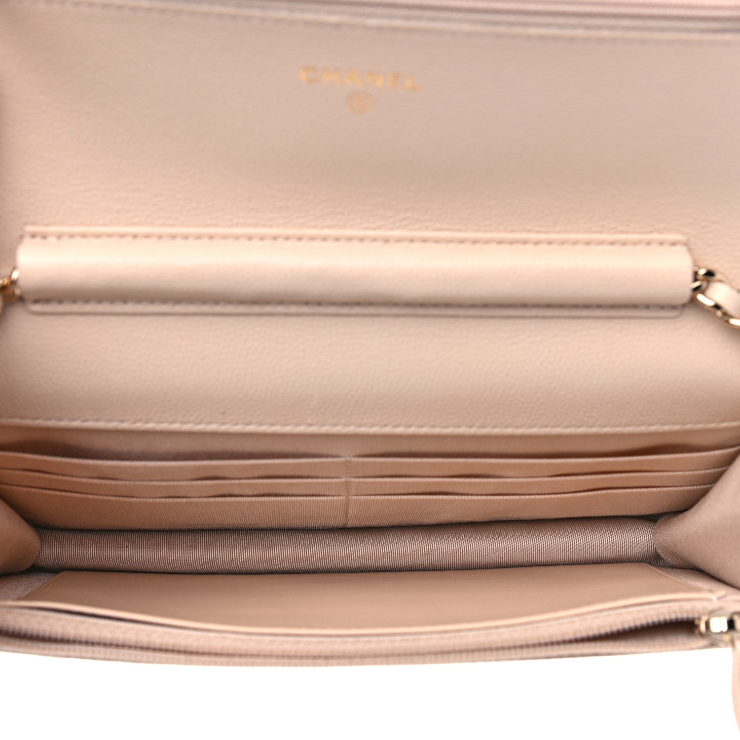 Chanel Caviar Quilted Coco Candy Wallet On Chain WOC Beige 5 of 11