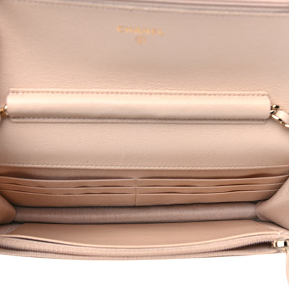 Chanel Caviar Quilted Coco Candy Wallet On Chain WOC Beige 5 of 11