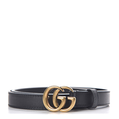Gucci Calfskin Double G 20mm Belt 80 32 Black 1 of 7