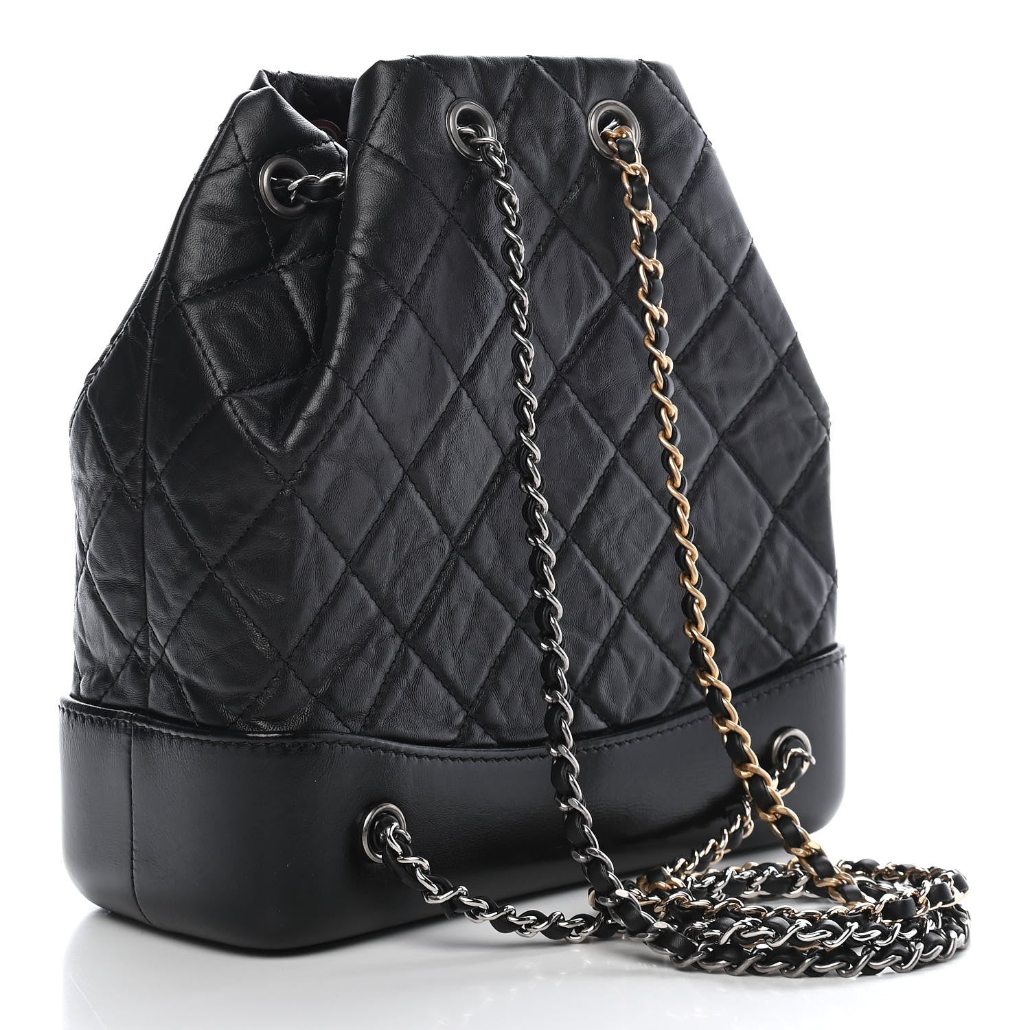 Chanel Aged Calfskin Quilted Small Gabrielle Backpack Black 3 of 9