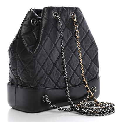 Chanel Aged Calfskin Quilted Small Gabrielle Backpack Black 3 of 9