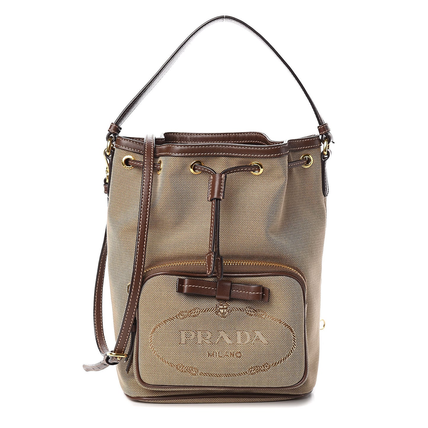 Jacquard Logo Mini Bucket Crossbody Bag Corda Bruciato