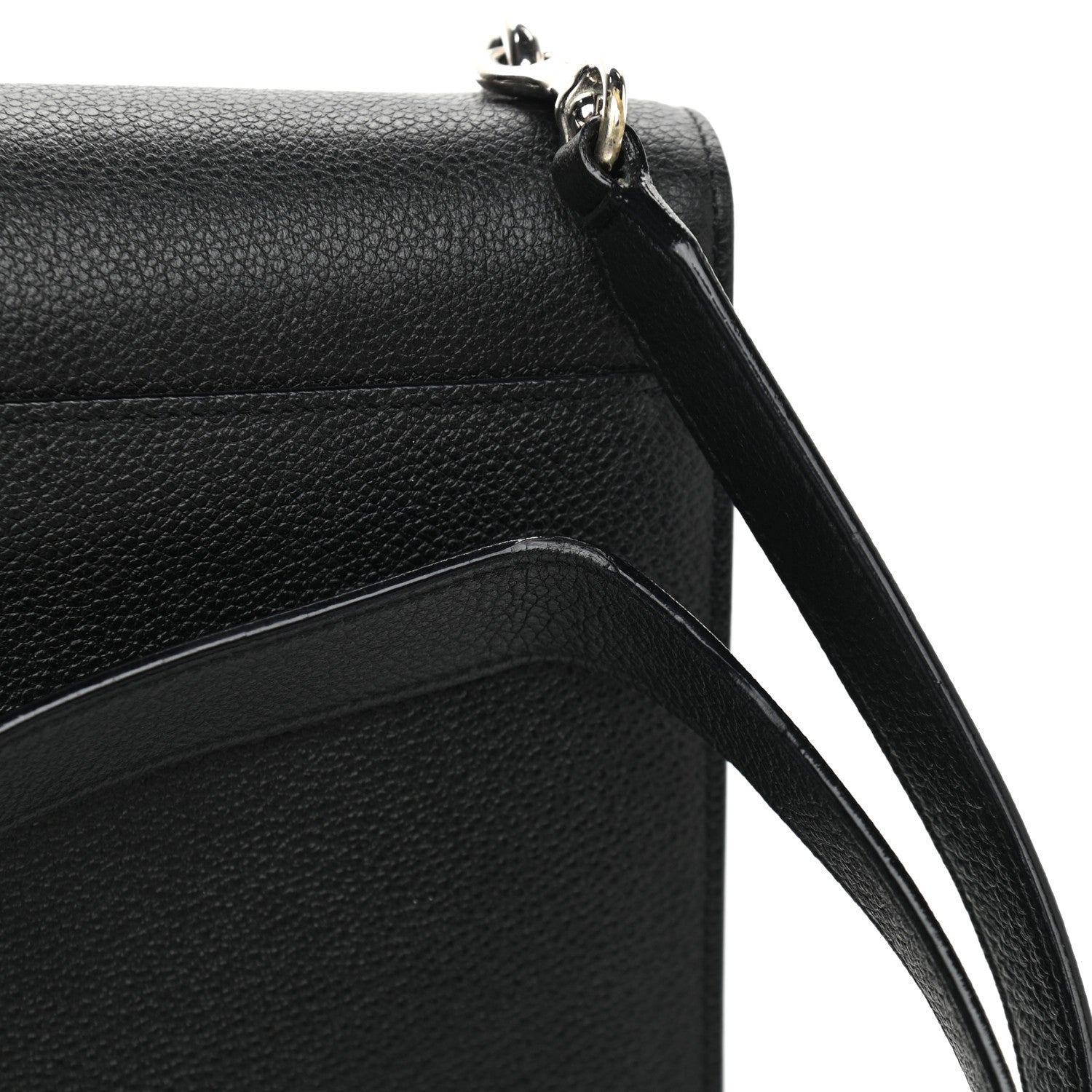 Saint Laurent Grained Calfskin Medium Monogram Sunset Satchel Black 11 of 12