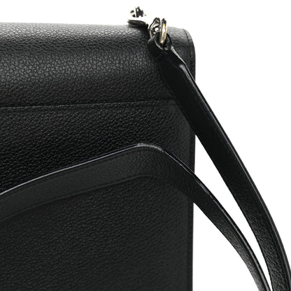 Saint Laurent Grained Calfskin Medium Monogram Sunset Satchel Black 11 of 12
